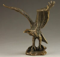 a copper hand art artwork sculpture home furnishing brass crafts elaborate collectable handmade old vivid eagle statue
