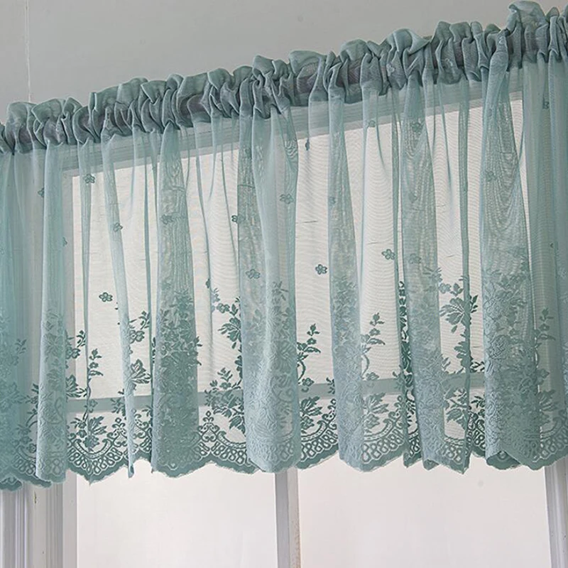 

Kitchen Coffee Curtain Small Fresh Finished Wear Rod Small Curtain Hanging Cloth Lace Hem Bedroom Home Short Curtain