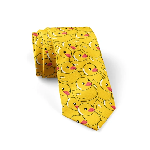 Милые галстуки с желтой уткой для взрослых, ширина 8 см, полиэстер, деловая рубашка, костюм, повседневные аксессуары, веселая Женская одежда для косплея