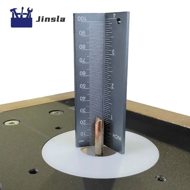 

2021 New Saw Blade Height Measuring Ruler Aluminium Alloy Woodworking Drill Bit Limit Ring Locator With Magnet