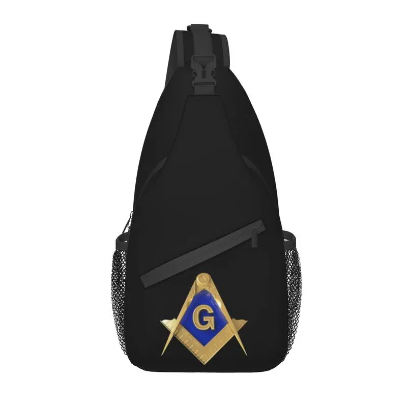 Casual Freemason Sling Bag for Travel Hiking Men Mason Masonic Crossbody Chest Backpack Shoulder Daypack
