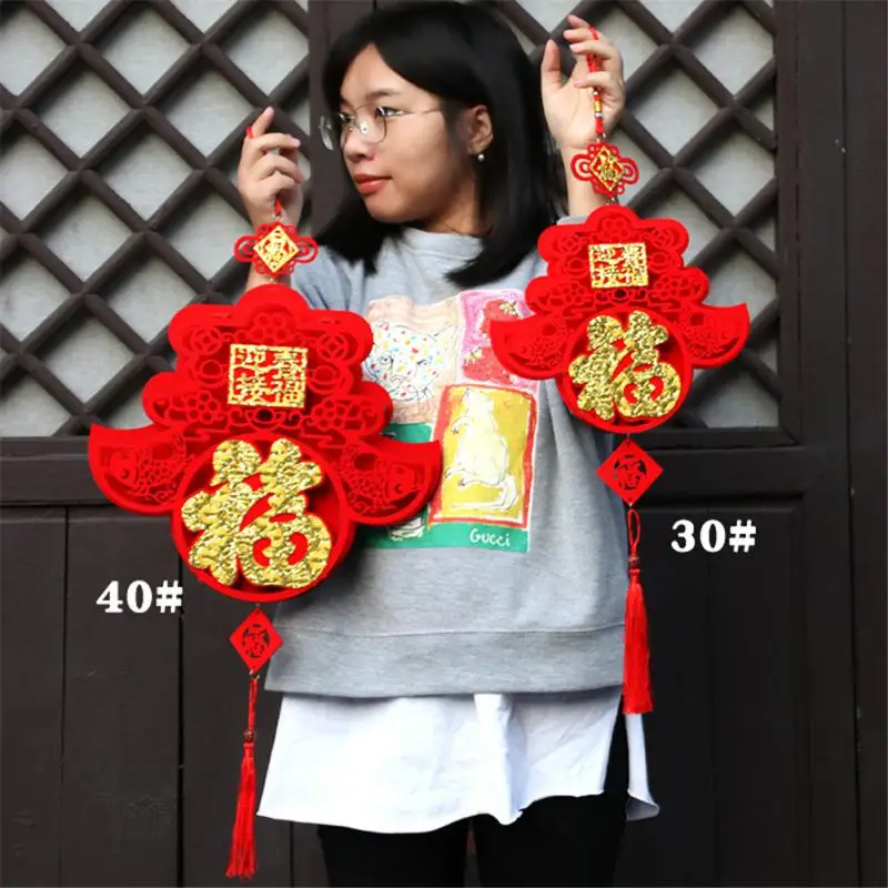 

Красный китайский подвесной фонарь на удачу, новогодний кулон, домашний декор, украшения на удачу, дверной китайский узел, фестиваль благословения