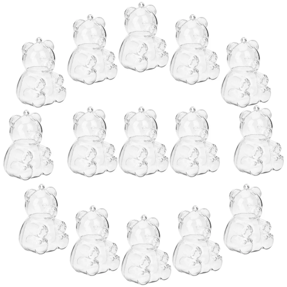 

15 Pcs Transparent Candy Box Party Treats Containers Bear Shape Adorable Cases Plastic Food Small Cylinder