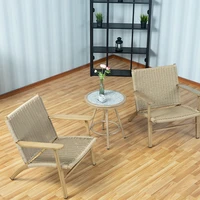 foshan leisurely home balcony outdoor cafe library leisurely tables and chairs warm color woven rattan furniture