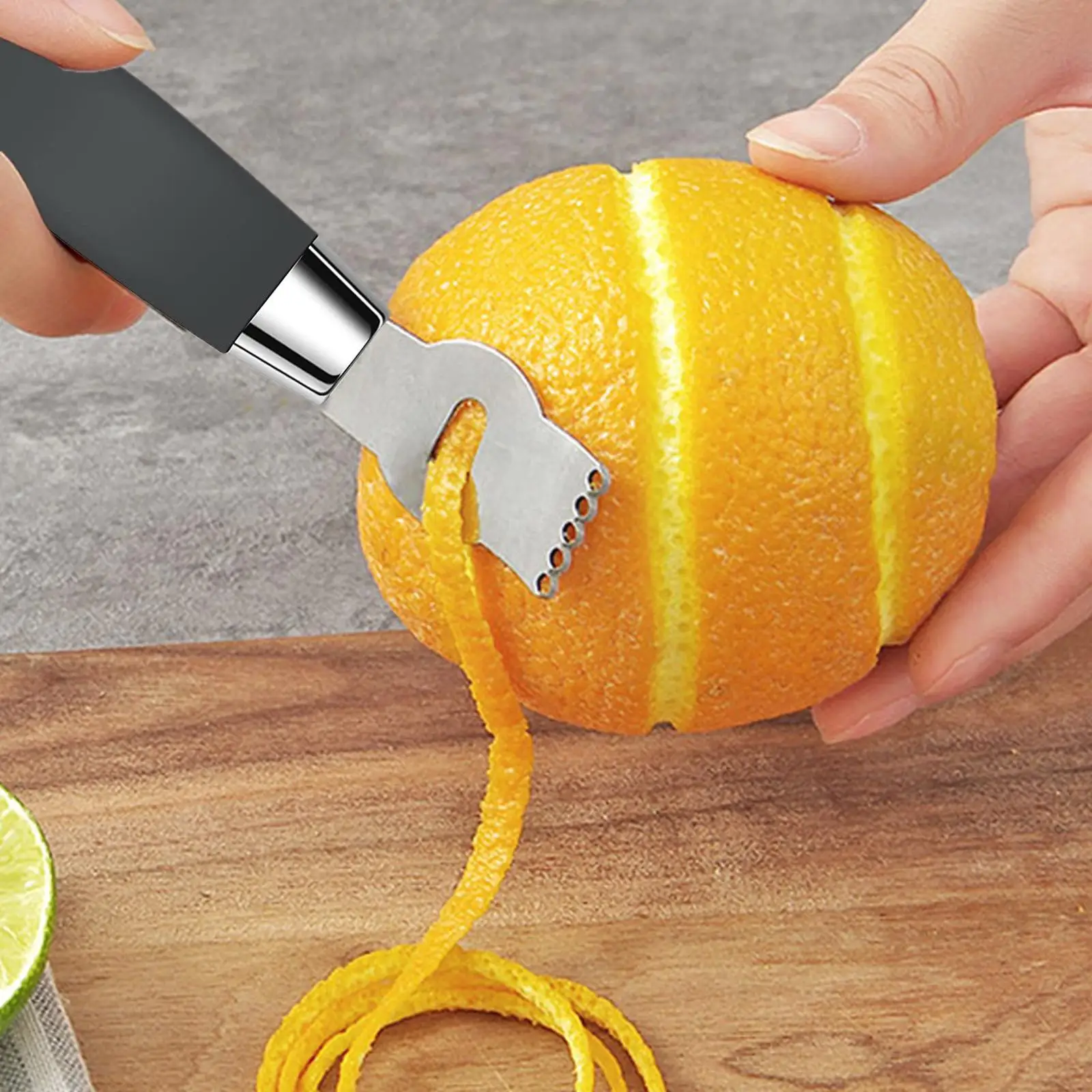 New Steel Lemon Zester Citrus Grater Lime Accessories Gadgets Bar Tool Knife Fruit Kitchen Zest Peeling V8I9 |