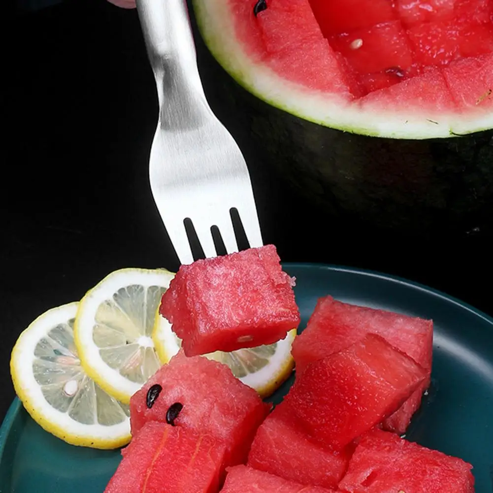 

Удобная высокопрочная искусственная полированная поверхность 2 в 1, 2 шт., вилки для арбуза с двумя головками, многоцелевые нарезки