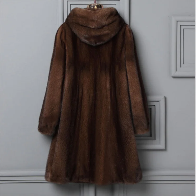 ICCLEK Fur mink 2019 imitation mink coat women's fur whole mink long hat