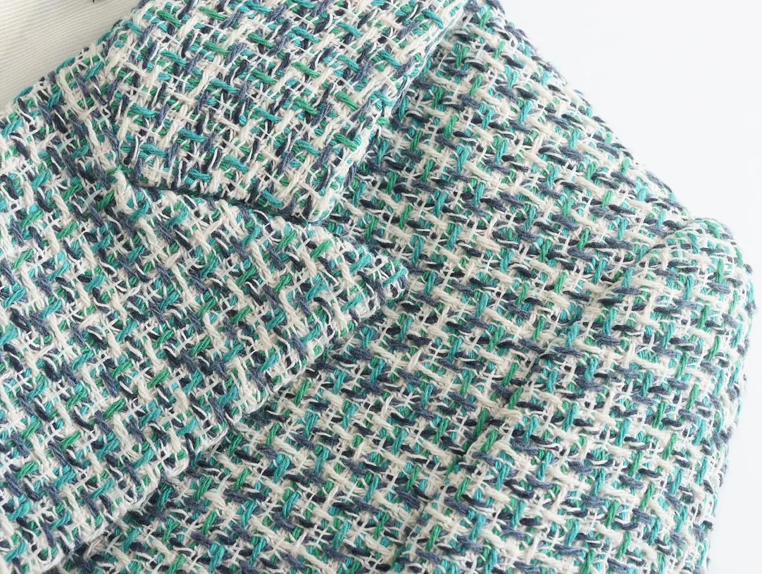 Dave&Di   England Style Office Lady Casual Blazers Women 2023 Tweed Double Breasted Fashion Jacket Women Blazers