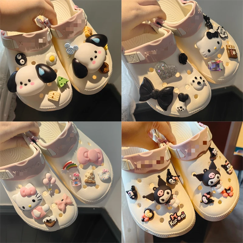 

Cartoon Sanrio Shoe Buckle Set Kawaii DIY Accessories Pochacco Removable Decoration Cute Hello Kitty Mymelody Buckle Not Shoe