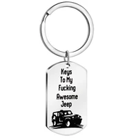 car keychain car girl jewelry gift stainless steel dog tag keyring car wrangler accessories gift for jeep lover jeep girl boy