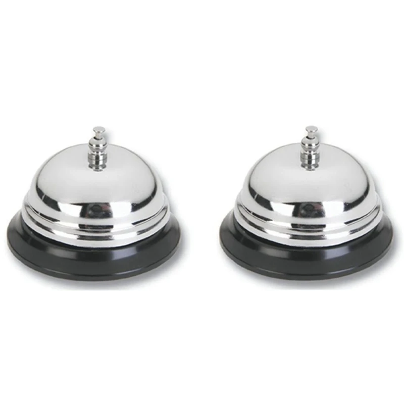 

2X Classic Service Concierge Hotel B & B Desk Call Steel Bell