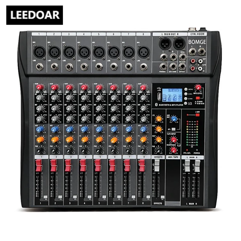 

Universal 8Channel Professional Audio Mixer Computer Stage Recording USB Sound Card Bluetooth DJ Model CT-60 CT-80 CT-120 CT-160