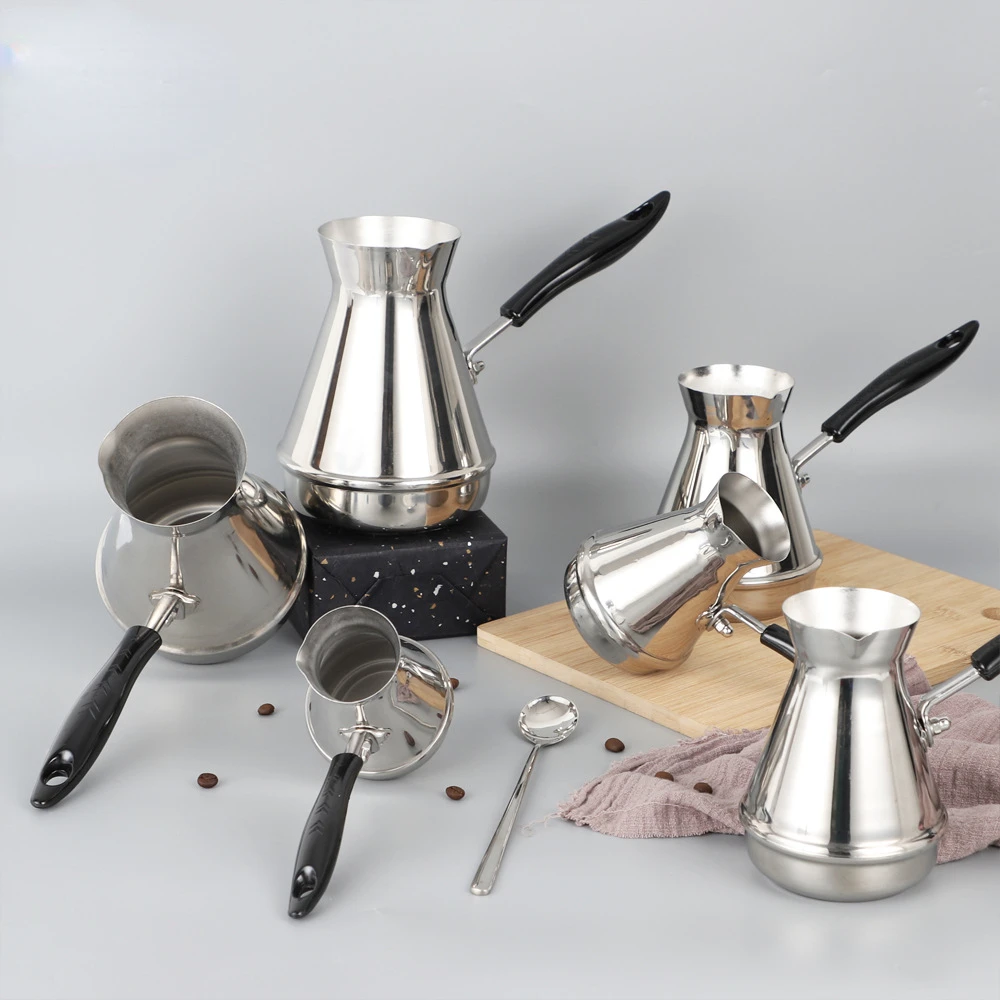 

Stainless Steel Milk Pot, Coffee Pot, European Hand Brewing Pot, Long Handle Kettle, Sharing Pot, 360ml/500ml/800ml Milk Pot