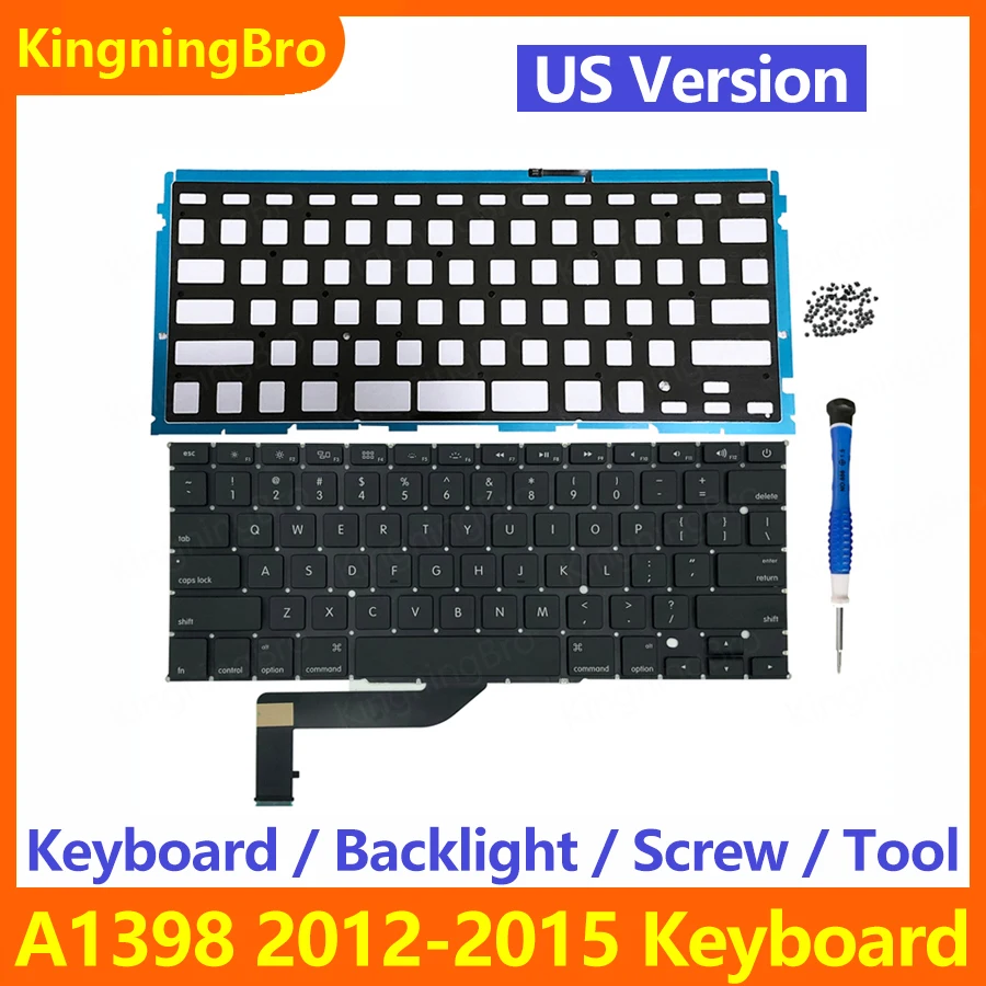 

Новая винтовая отвертка с подсветкой клавиатуры для Macbook Pro Retina 15 дюймов A1398 клавиатура Английская версия для США 2012 2013 2014 2015