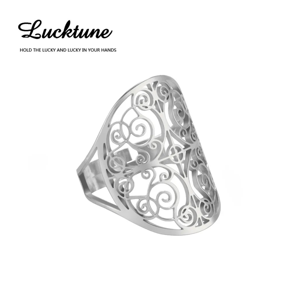

Lucktune кольца из нержавеющей стали с цветком жизни для женщин золотого цвета Элегантные Кольца Ювелирные наборы для дня рождения помолвки