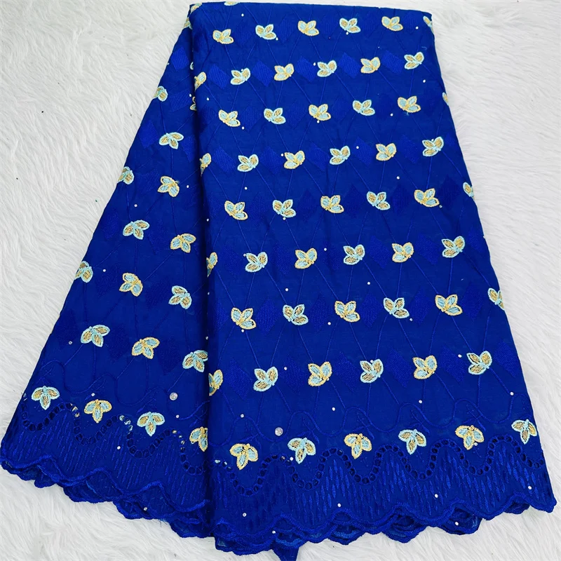 

5 yard Swiss lace fabric latest heavy beaded Embroidery African 100% cotton fabrics Swiss voile lace popular Dubai style HL09033
