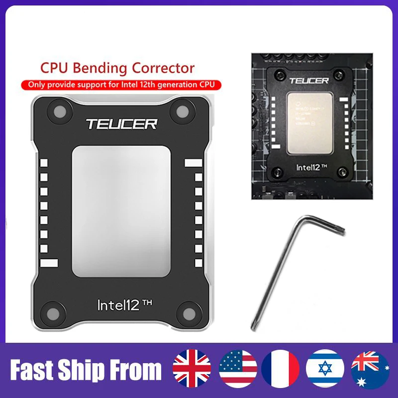 

For Intel 12th Generation CPU Bending Correction Fixing Buckle LGA 1700/1800 For PC CPU Buckle Fix Substitute CNC Aluminum Alloy