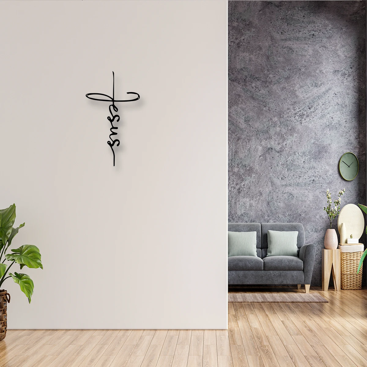 Металлические знаки с Иисусом черные силуэты фотообои для столовой кухни кафе