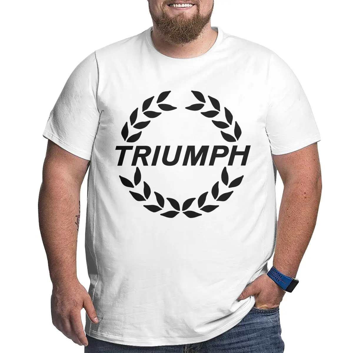 

2021 Classic Triumph Black Logo Brand CottonT Shirts for Men Clothing Workout Tops Oversized T-shirt Plus Size