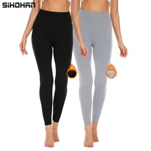 Women's Thermal Leggings High-waisted Tummy Control Slimming Long Johns Fleece Lined Winter Thermal Pants for Skiing Yoga Hiking