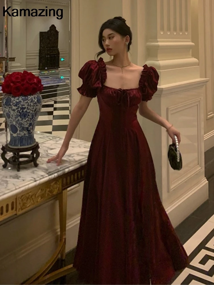 Элегантное романтическое платье принцессы во французском стиле с длинным