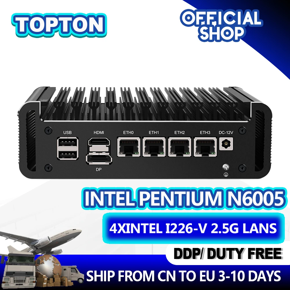 2023 New 2.5G Soft Router 11th Pentium N6005 N5105 4 Intel i226 Nics 2*NVMe 2*DDR4 Fanless Mini PC Firewall Appliance VPN Server