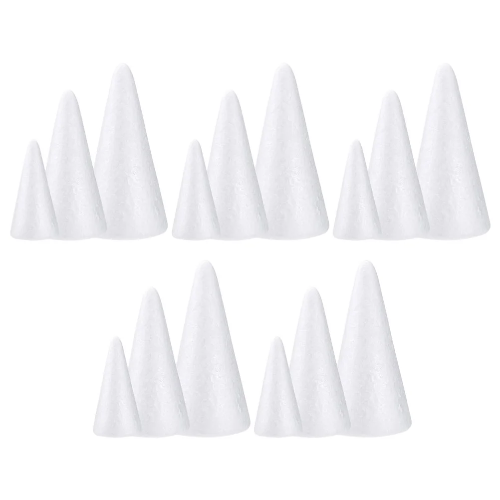 

Foam Tree Cones White Polystyrene Cone Shaped Floral Crafts Cake Towers Christmas Table Centerpiece Diy Flower Arrangement Props