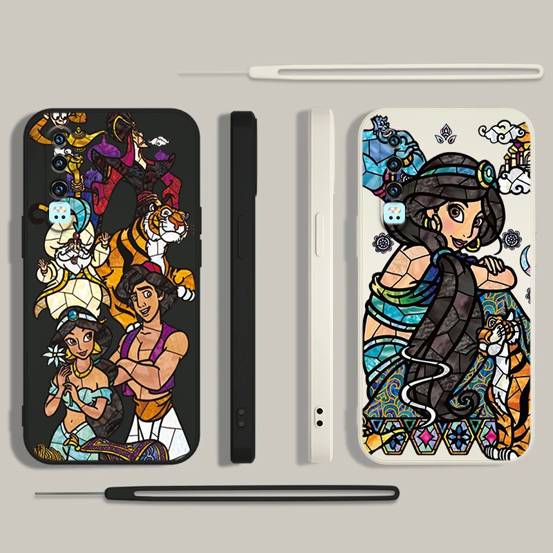 

Aladdin Disney Princess Phone Case For Huawei Y9S Y9A Y9 Y6 Nova Y70 9 8 P50 P40 P30 P20 Pro Lite E 5G Liquid Rope