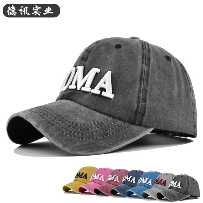 

Cross-Border Distressed Baseball Cap Roma Embroidery Peaked Cap Distressed Three-Dimensional Embroidery Baseball Cap Sun Hat Who