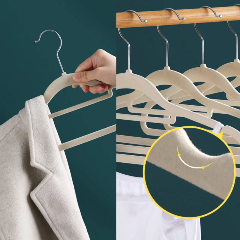 

5/10/20pcs Flocking Clothes Hanger Racks Wardrobe Hangers Clothes Drying Rack Clothing Hangers for Coat,Pants Wardrobe Organizer