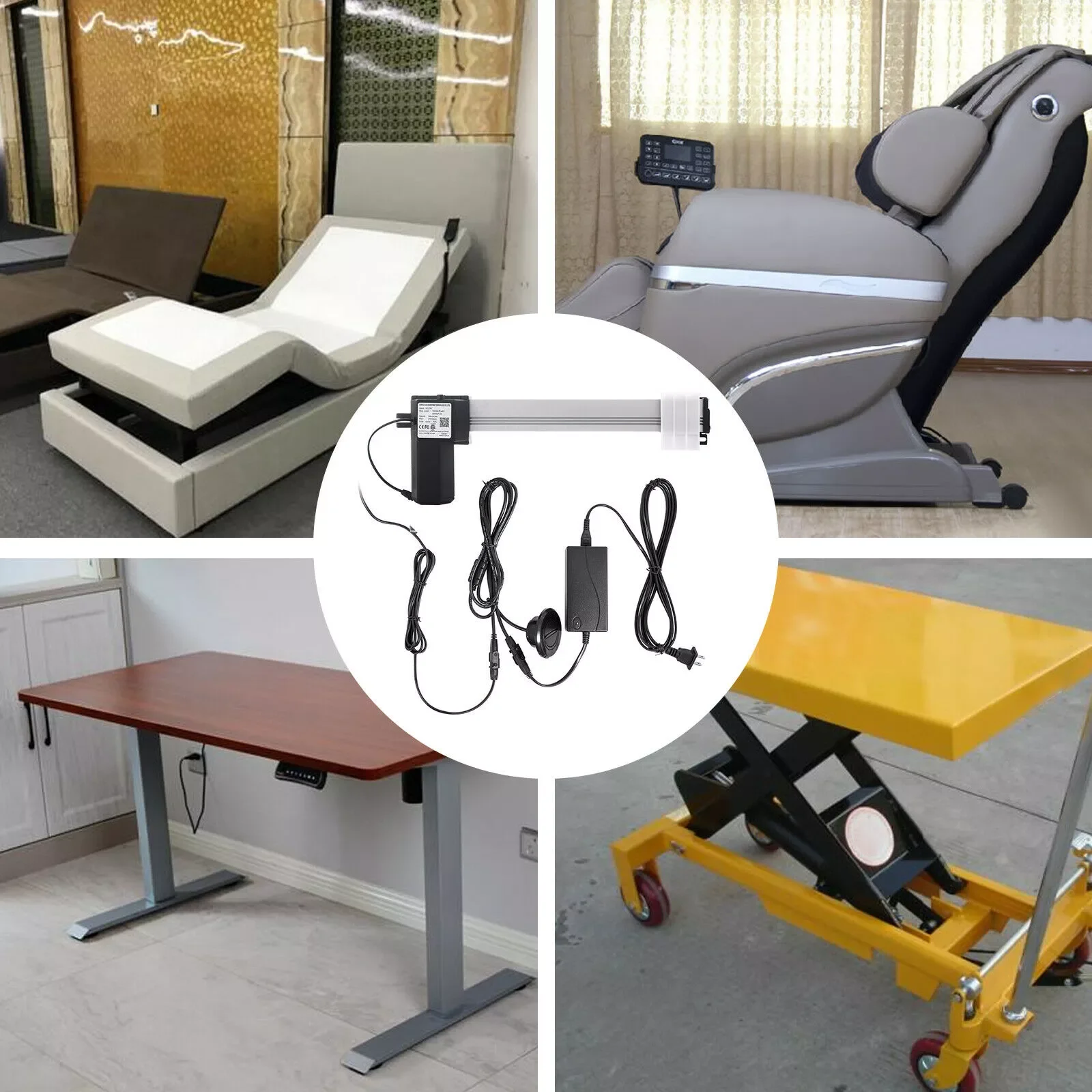 

VEVOR 24 В Электрический регулируемый комплект для замены 300 мм ход 1000N Электрический Диван массажный Наклонный стул линейный привод