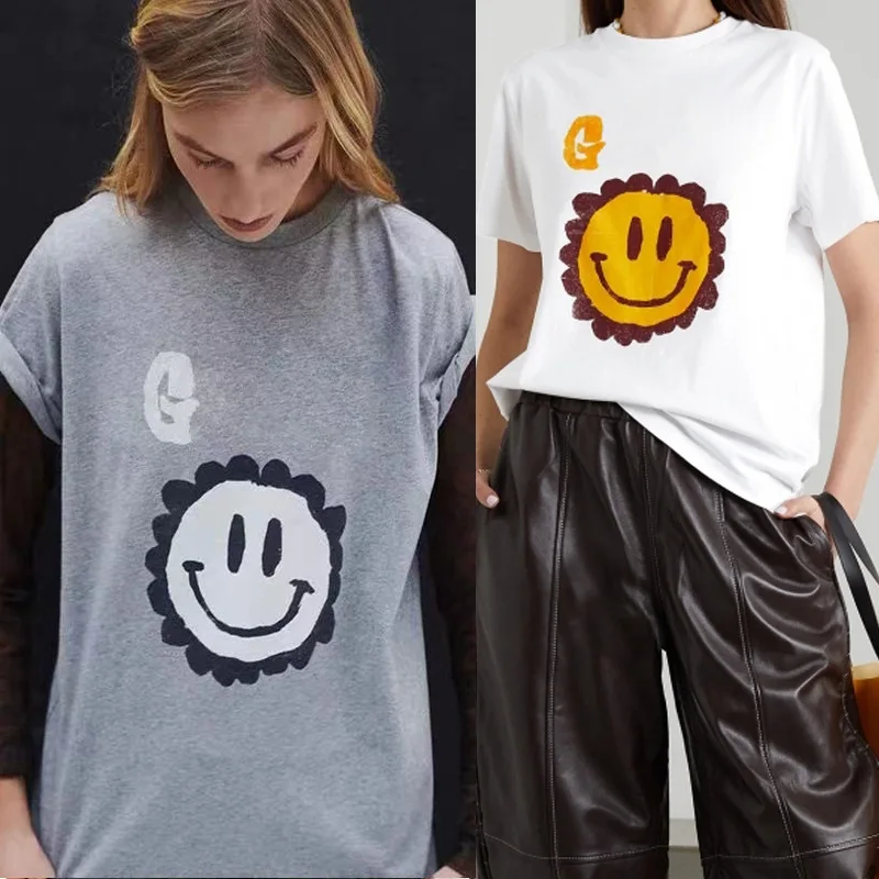 

EOS 2023 Summe Woman Hand Painted Crew Neck Short Sleeve T-shirt