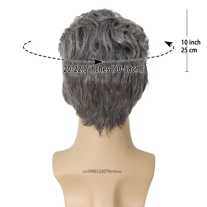 Синтетические короткие стрижки волос серые парики для мужчин термостойкие