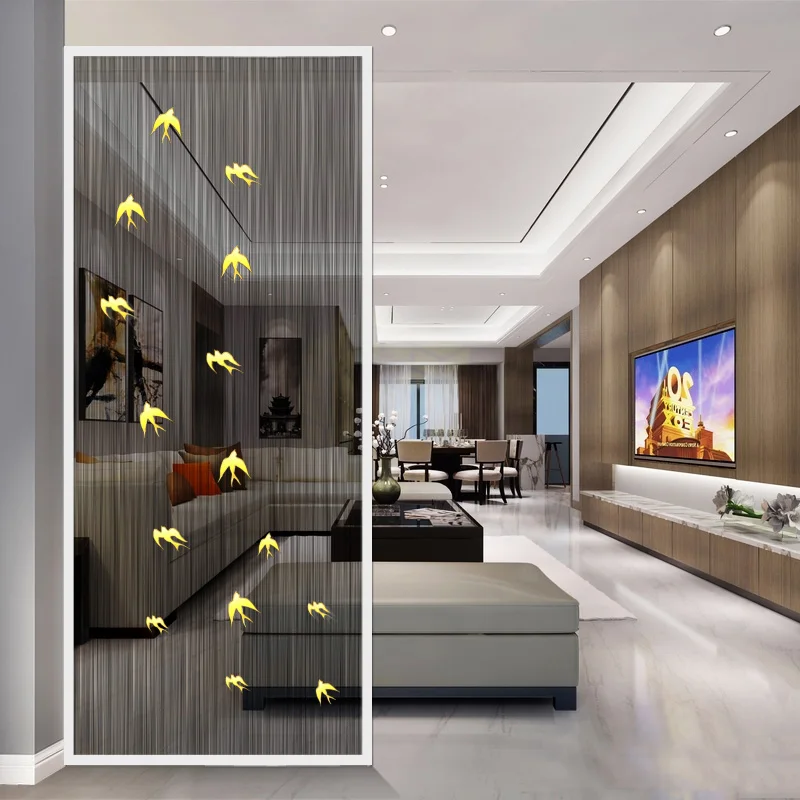 

Modern light luxury glass screen partition wall home living room bedroom room divider decorative barrier wall