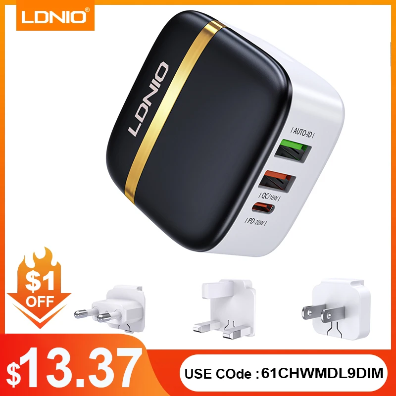 

LDNIO A3513Q Usb Home Wall Charger Pd QC3.0 Mobile Phone Chargers 32W Fast Charger For Iphone 12 11 Samsung Xiaomi Mobile