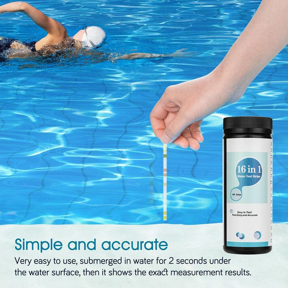 

50/100pcs Water Testing Kit Home Water Quality Test 16 In 1 Swimming Pool Water Test Kit For Water Quality Nitrite PH Hardness
