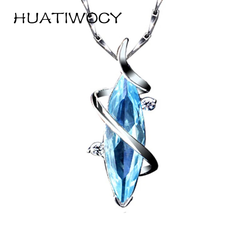 

Fashion Pendant Necklace 925 Silver Jewelry with Sapphire Zircon Gemstone Accessories for Women Wedding Party Engagement Gifts