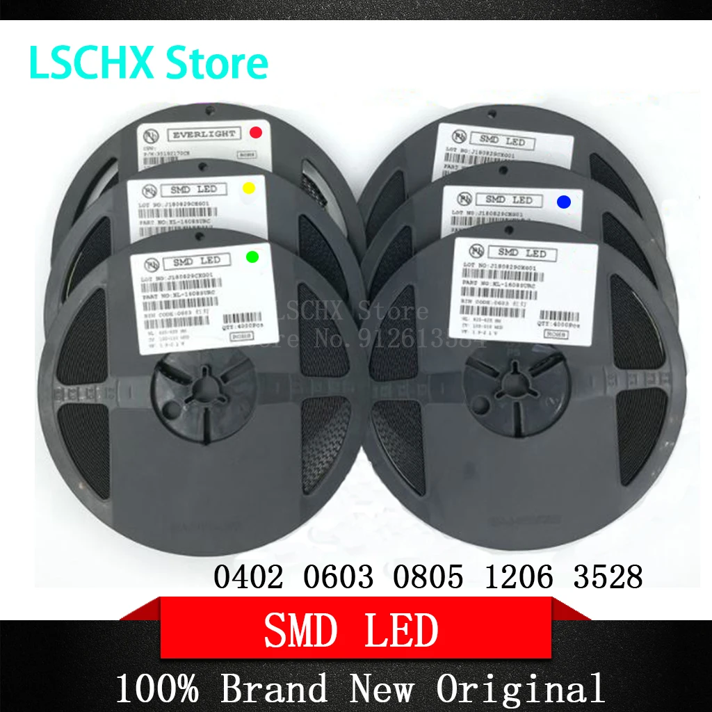 

SMD LED Diodes Yellow Red Green Blue White 0402 0603 0805 1206 1210