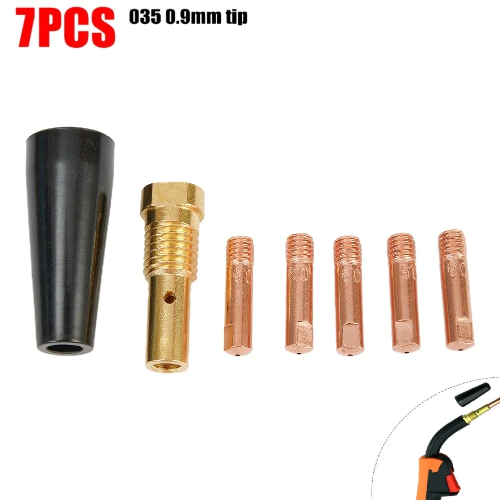 

7Pcs/set Gasless Nozzle Tips For Century FC90 Flux-Cored Wire Feed K3493-1 035 0.9mm FC90 MIG Welder Welding Tools