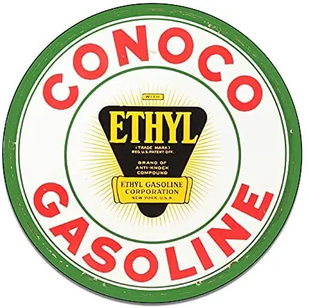 

Conoco Gasoline Ethyl Gasoline Corporation Motor Oil Reproduction Car Company Garage Signs Metal Vintage Style Decor Metal Tin
