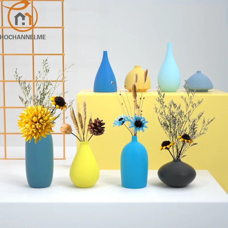 

Керамическая ваза Jingdezhen, вазы для цветов, домашняя посуда, современная простая креативная хипстерская ваза, аксессуары для украшения дома