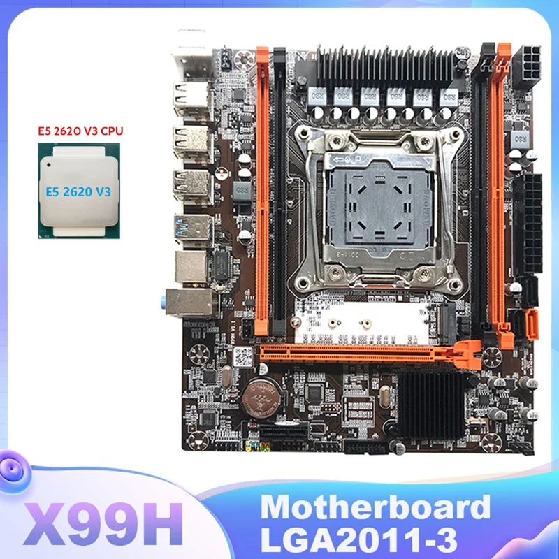 

Материнская плата X99H, материнская плата для компьютера с поддержкой процессора Xeon E5 2678 2666 V3 Series с процессором E5 2620 V3