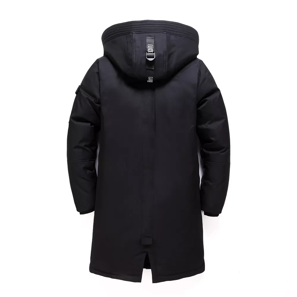 New2022 Winter New Men's Long White Duck Down Jacket Fashion Hooded Thick Warm Coat Male Big Red Blue Black Brand Clothes