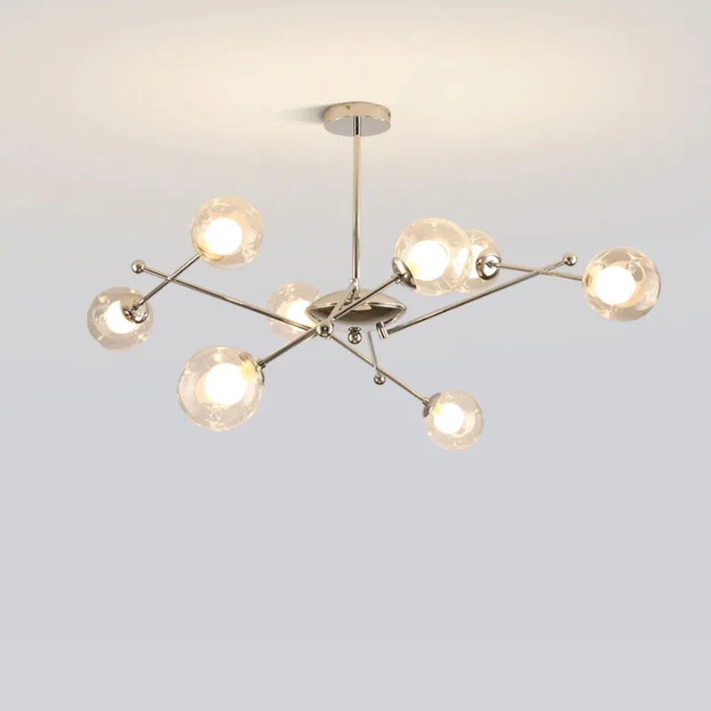 Зеркальная хромированная люстра стильное украшение для гостиной спальни кухни