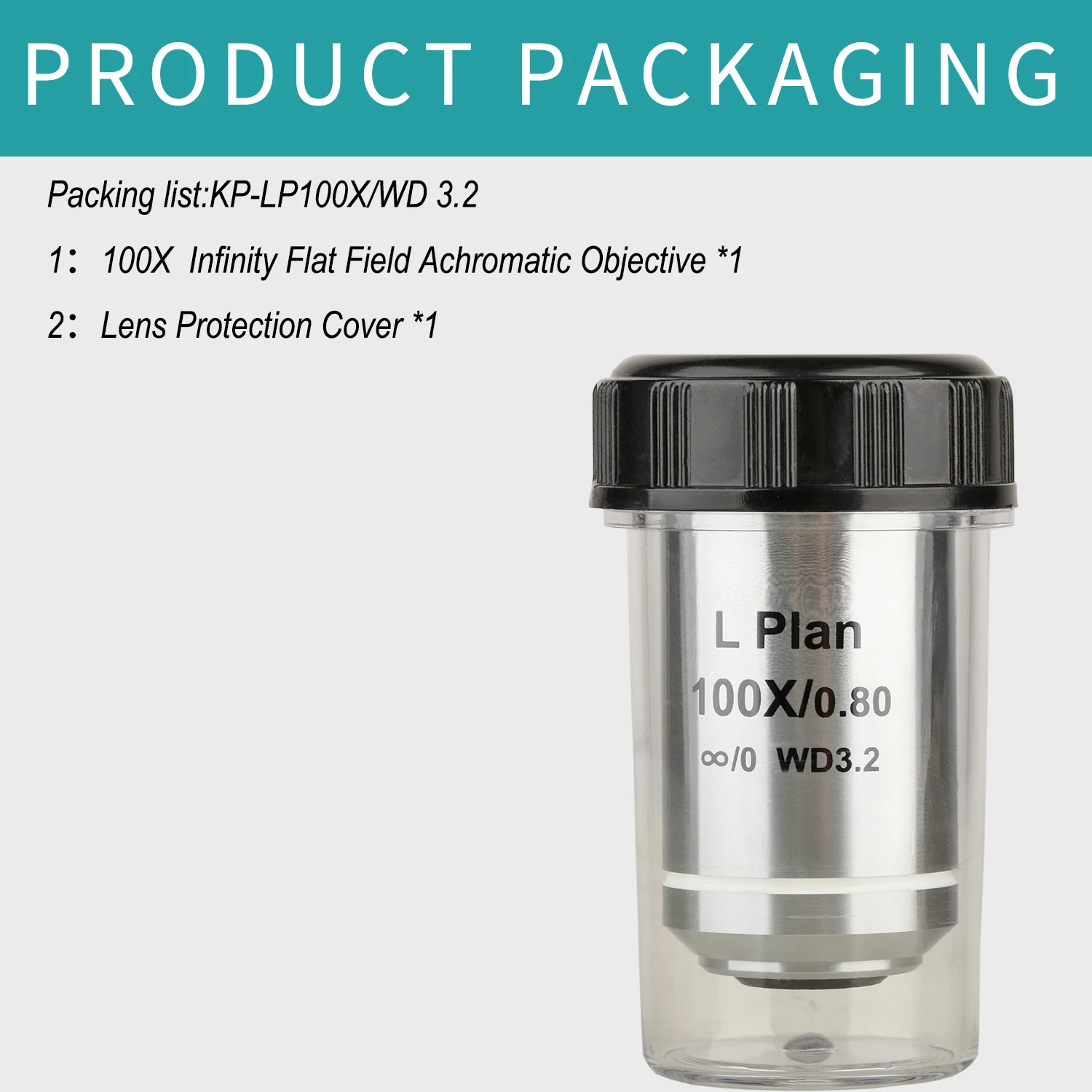 Плоское поле бесконечности KOPPACE 100X Achromatic металлографический объектив рабочее