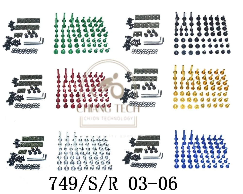 

Motorcycle Complete Fairing Bolts Kit Bodywork Screws For Fit DUCATI 749/S/R 2003-2006