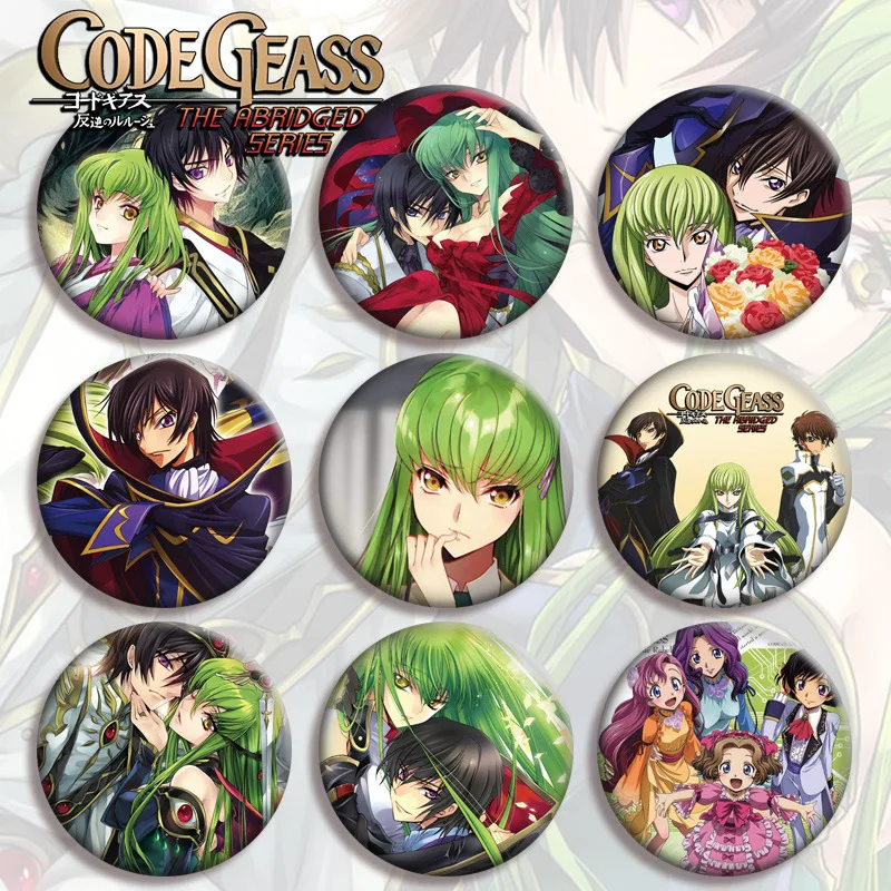 

5.8cm Anime Collection Badge CODE GEASS Lelouch of the Rebellion Cartoon Figure Surrounding Costumes Badge No.01-No.20