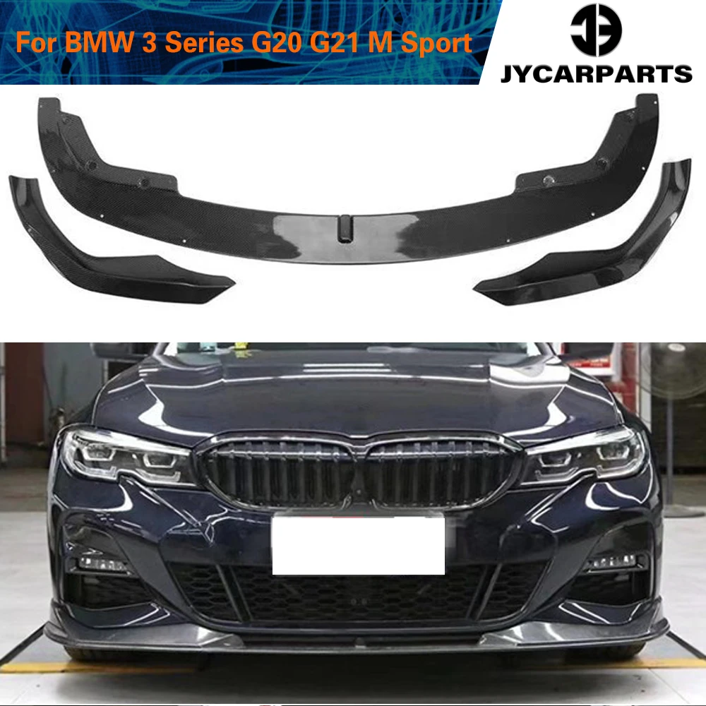 

Front Bumper Lip Spoiler Splitters For BMW 3 Series G20 G21 M Sport 2019 - 2022 Carbon Fiber Front Spoiler Apron Cupwings