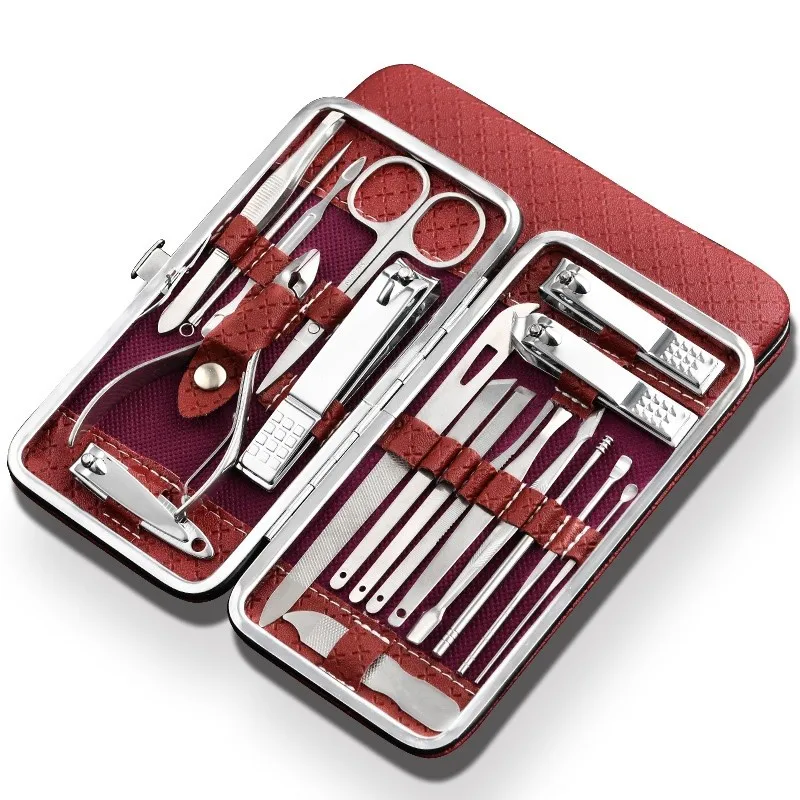 

19 in 1 Stainless Steel Manicure Nail Set Professional Clipper Pedicure Kit Tools Ingrown Nail Trimmer