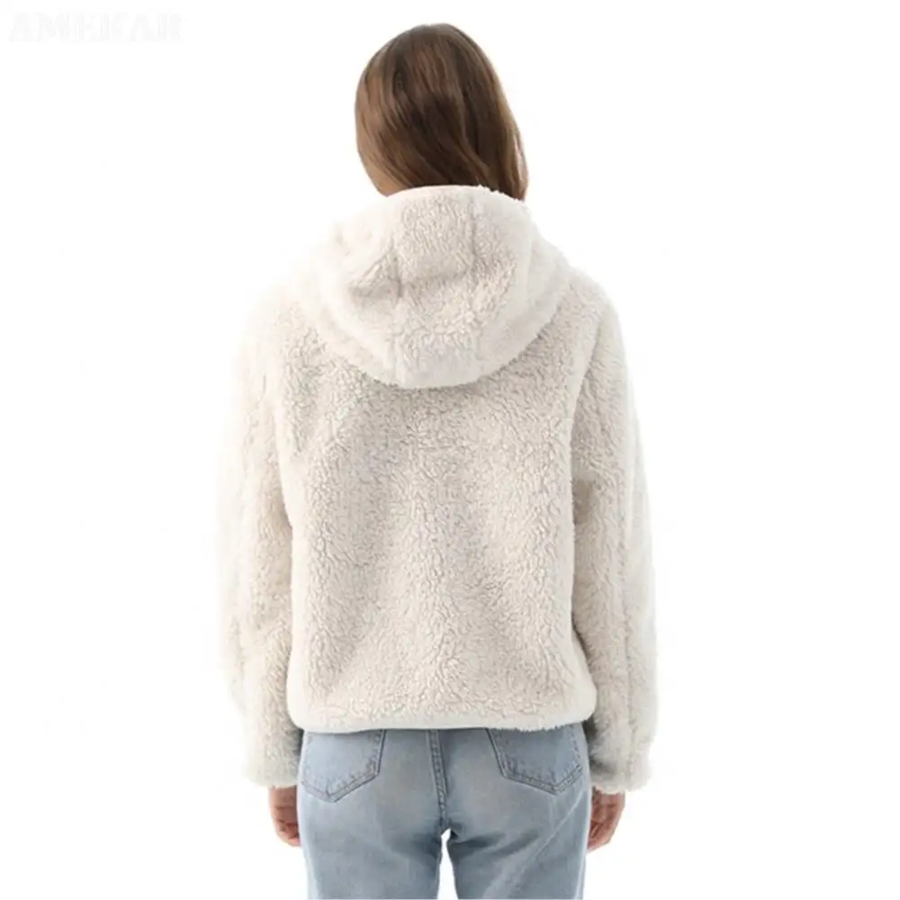 Women Winter Real Fur Pure Color Coat Long Sleeve Pocket With Hood Real Fur Jacket Fluffy Zipper Leisure women's Clothing